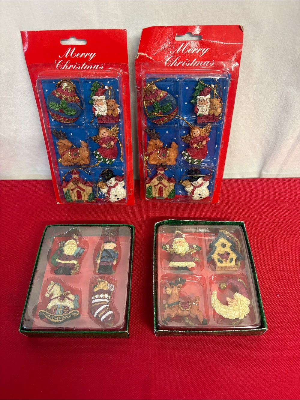 Christmas Ornament Lot of 4  Assorted 2" tall